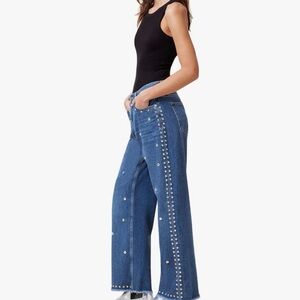 BLAKE STUDDED WIDE LEG DENIM JEANS